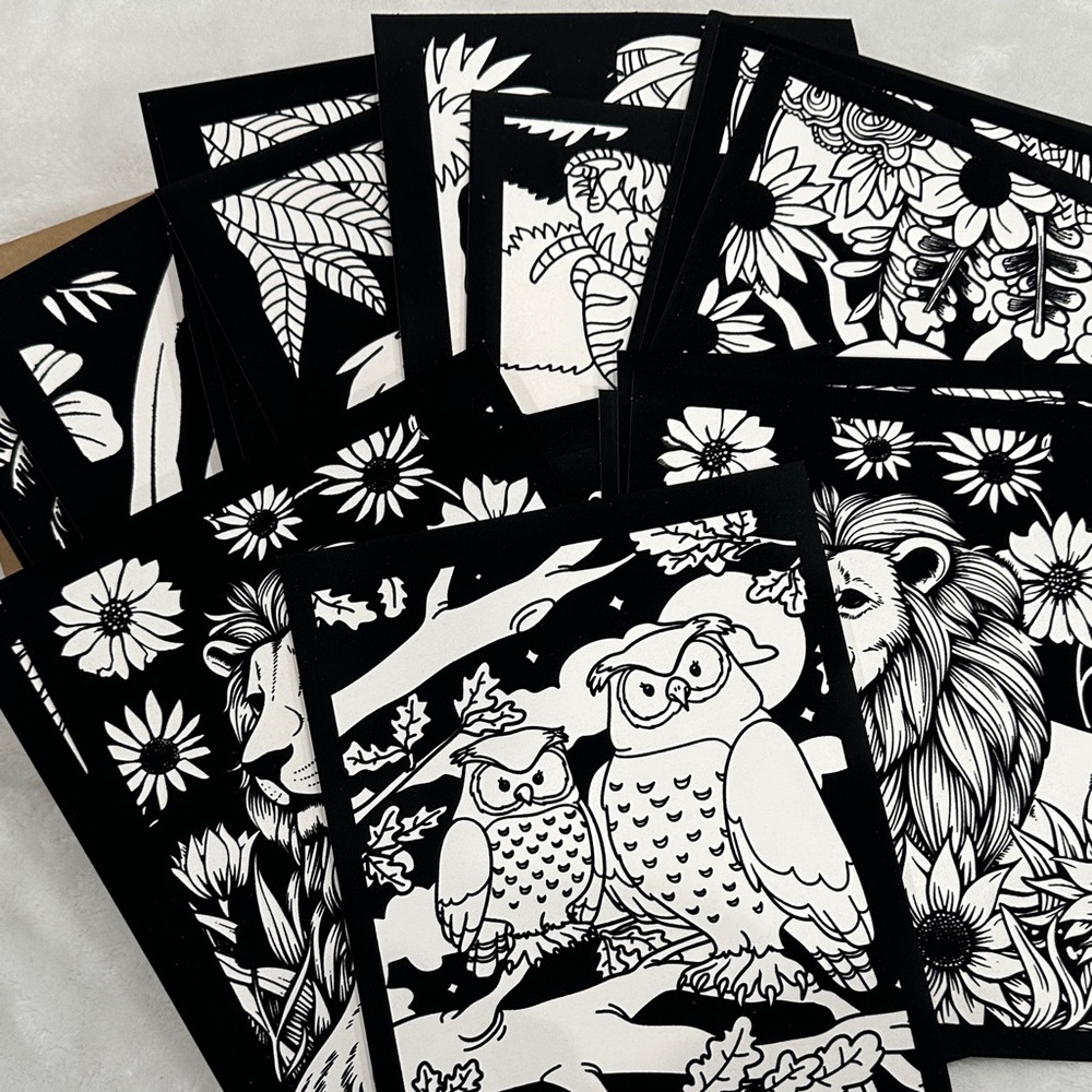 Black and White Sunflower Art Print set 48 pcs fuzzy velvet posters - Picture 4 of 10